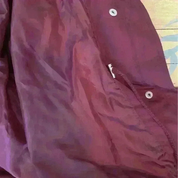 Miss London Jacket Women Size S Black Label Utility Cinch Waist Burgundy Outdoor - Picture 10 of 13